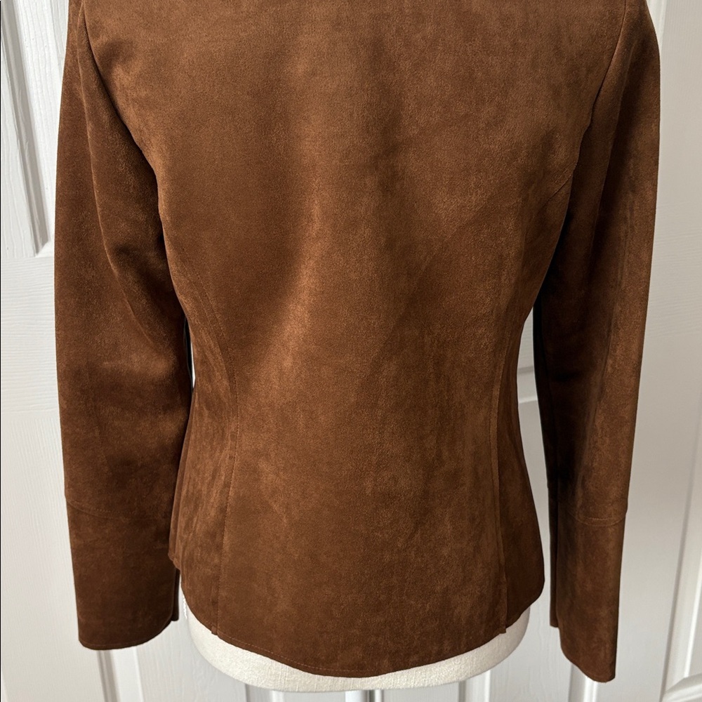 NWT Stunning Joseph Ribkoff Jacket-Suede Look Brown Cropped Jacket Sz4 - Picture 12 of 17